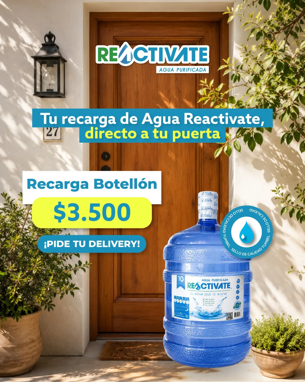 Delivery Agua Reactívate directo a tu puerta